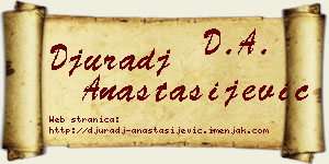 Đurađ Anastasijević vizit kartica